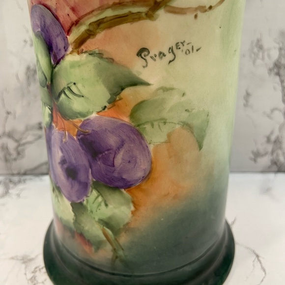 Bell Pottery Findley, Ohio. Antique Large Mug w/hand-painted grapes. - Picture 12 of 13